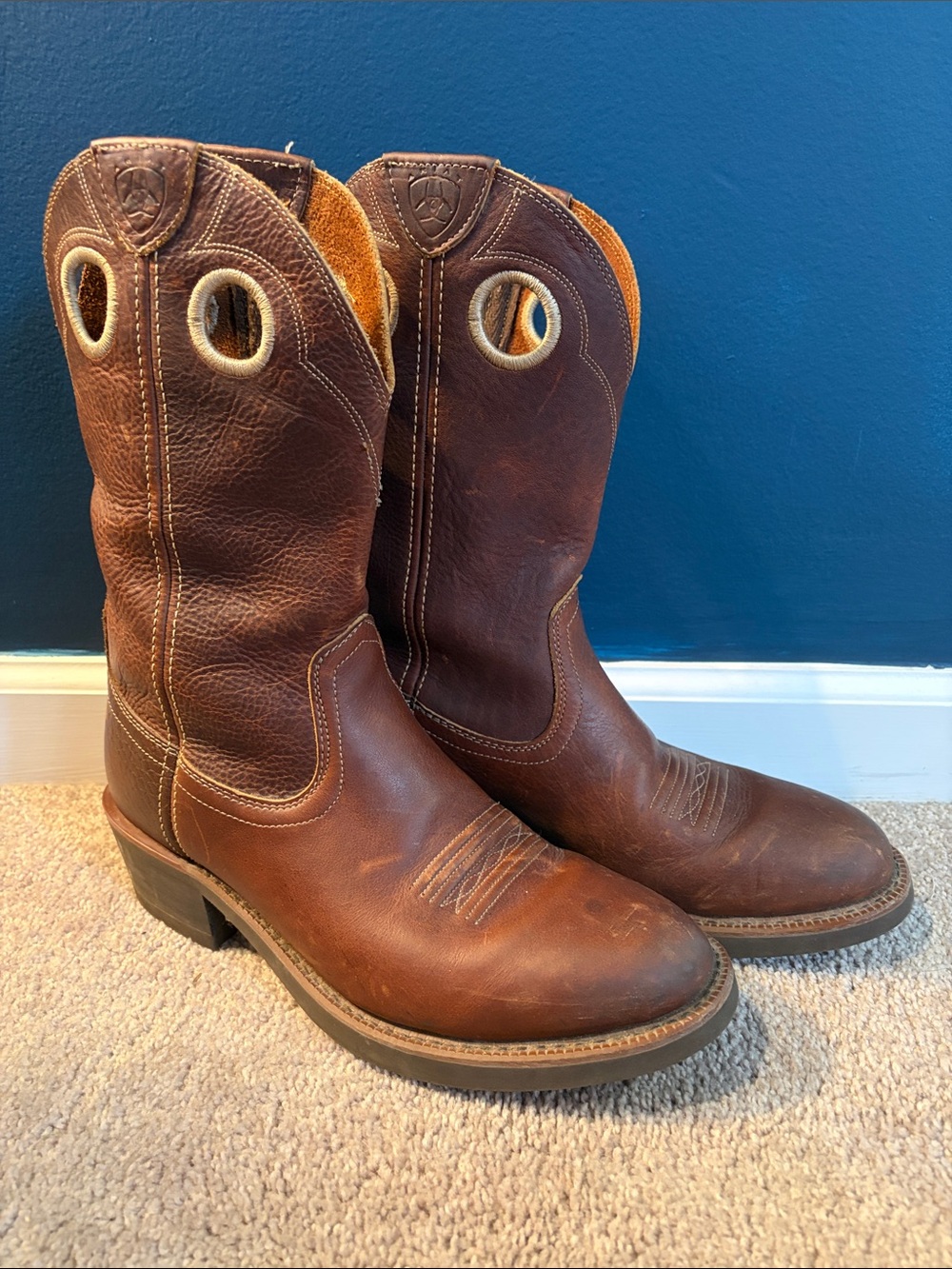 Ariat Heritage Roughstock Leather Western Cowboy Boots Size 9D Style 35300